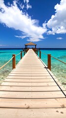 Obraz premium Tropical wooden pier over turquoise water