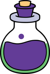witch potion jar on transparent background