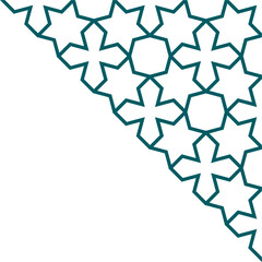 Geometric corner decoration in Islamic style