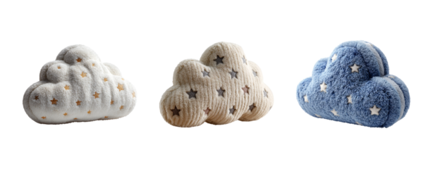 Soft Plush Clouds on Transparent Background for Cozy Decor Ideas