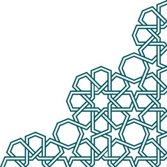Geometric corner decoration in Islamic style