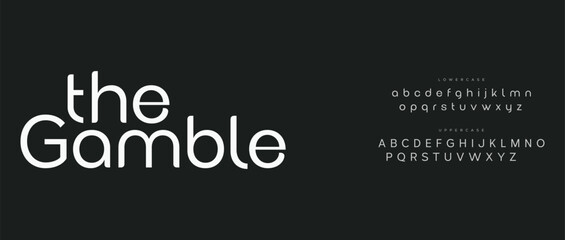 Gamble alphabet letters font logo classic minimal fashion designs. Typography modern sans fonts and number for logo brand. vector illustration