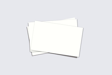 白い名刺やカードのスタック 無地テンプレート用モックアップ／ミニマル背景（白カード・紙スタック・清潔感）