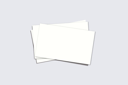 白い名刺やカードのスタック 無地テンプレート用モックアップ／ミニマル背景（白カード・紙スタック・清潔感）