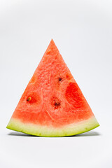 close-up watermelon, fresh juicy summer fruit in white background.  red colour, small seeds