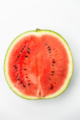close-up watermelon, fresh juicy summer fruit in white background.  red colour, small seeds
