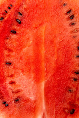 close-up watermelon, fresh juicy summer fruit in white background.  red colour, small seeds