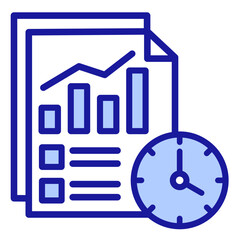 Scheduled Report  Icon Element For Design
