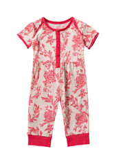 Obraz premium Stylish floral baby jumpsuit children's fashion online store cozy home eye-level playful design isolated on transparent background, png