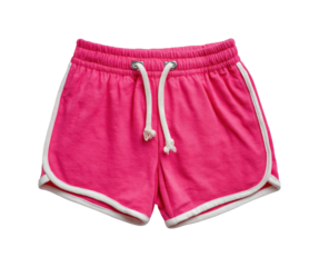 Vibrant pink athletic shorts for summer sports casual beachwear comfortable fit fashionable isolated on transparent background, png