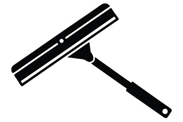 Black and White Image of a Window Squeegee with a Handle for Cleaning