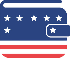 American flag wallet icon finance patriotism