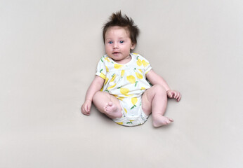 Portrait of a 3-month-old baby girl
