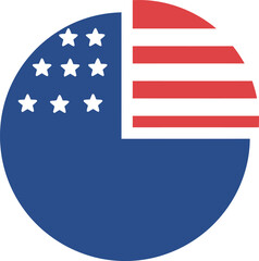 American flag circle icon