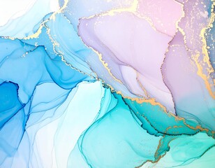 透明感と高級感のあるアルコールインクアート　abstract watercolor background