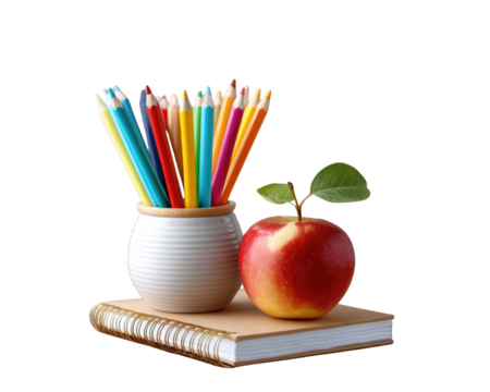 Classic school supplies display featuring pencils and a fresh highlighting the importance of learning, creativity, and academic success.