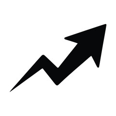 Upward Trend Arrow Growth Icon, Vector, Illustration, Icon, Outline, Line Art, Silhouette, Logo, White Background.