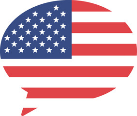 Usa flag speech bubble american communication concept