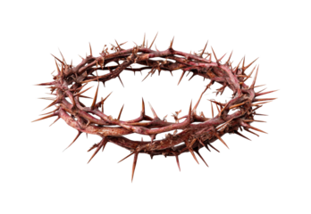 Symbolic action thorn crown display religious context artistic representation spiritual environment isolated on transparent background, png