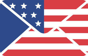 Us flag envelope mail communication patriotism