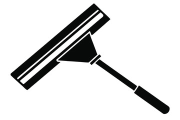 Black window squeegee with handle, a cleaning tool for glass surfaces illustration