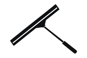 Squeegee for Cleaning Surfaces Black Silhouette, Simple Design, Minimalist Icon, Cleaning Tool