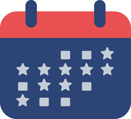 Calendar planner with stars and squares