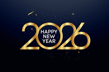 Golden Happy New Year 2026 Celebration background	