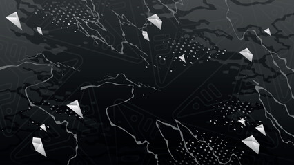  Futuristic Abstract Dark Background with Geometric and Lightning Elements