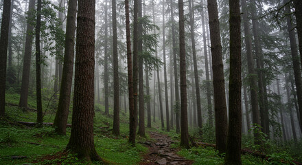 Nature Background Background foggy forest trail hiking photography background wallpaper scenic nature trees woods dark 90