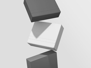 3d render of Mailing Boxes Mockup with Tear Strip to Open