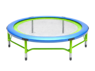 Circular mini trampoline with vibrant colors
