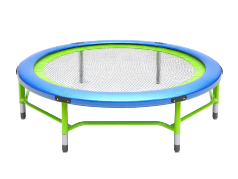 Circular mini trampoline with vibrant colors