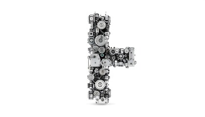 Obraz premium Mechanical Letter F