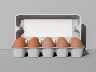 Blank Carton Box Mockup for Egg Packaging