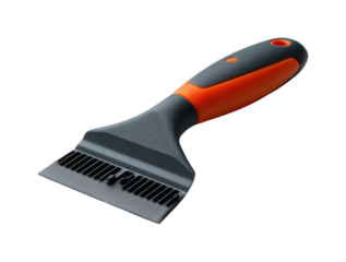 Cleaning action with a scraper tool workshop environment product view isolated on transparent background, png