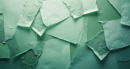 Abstract light green shards arrangement art