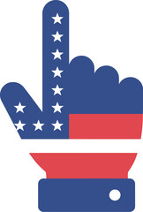 Usa foam finger pointing up american flag design