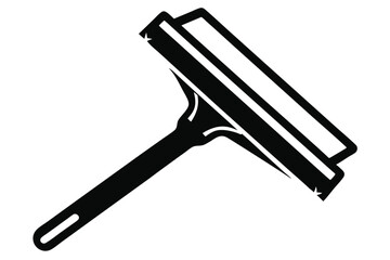 Black and White Illustration of a Window Squeegee with Handle for Cleaning Tasks