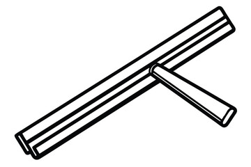 Vector Illustration of a Window Squeegee Cleaning Tool in Bold Black Outline