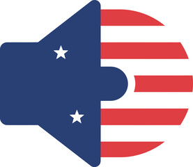 Usa flag speaker icon patriotic sound communication