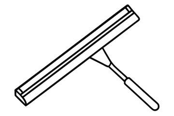 Black outline drawing of window squeegee with handle and blade wiper element