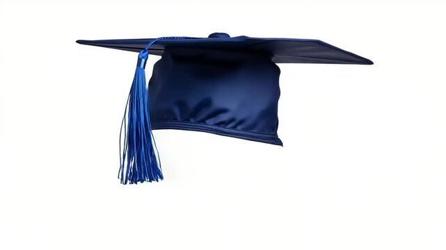 Graduation caps on a white background, celebrating academic success and achievements