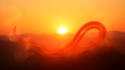abstract red landscape sunset background