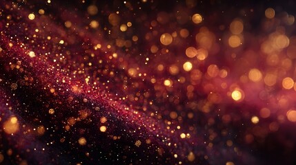 Golden sparkles on dark red background