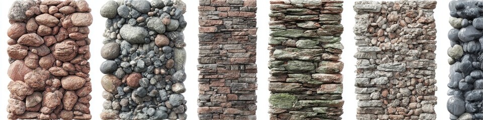 Vertical stone and rock textures