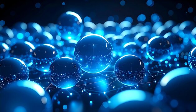 Abstract spheres with glowing network
