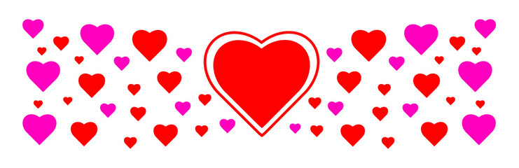 Romantic Heart Pattern Background for Valentine’s Day, Print and Banner Design