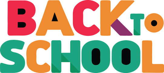 Colorful Back to School Text Design with Vector Elements