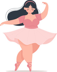 Chubby ballerine fille en pose croise devant